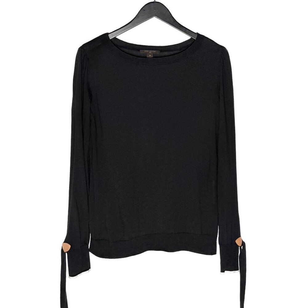 Louis Vuitton Black Cashmere Wool Open Arms Thin Sweater